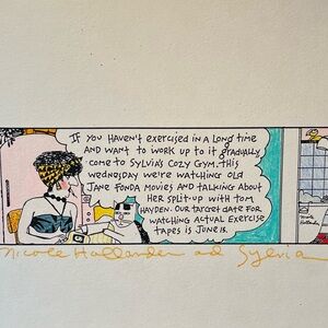 Art Print - Sylvia Comic with Blue and Yellow Accents signed by Nicole Hollander